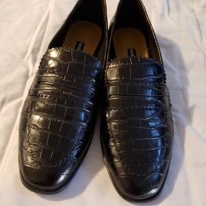 Leather Croc Loafers